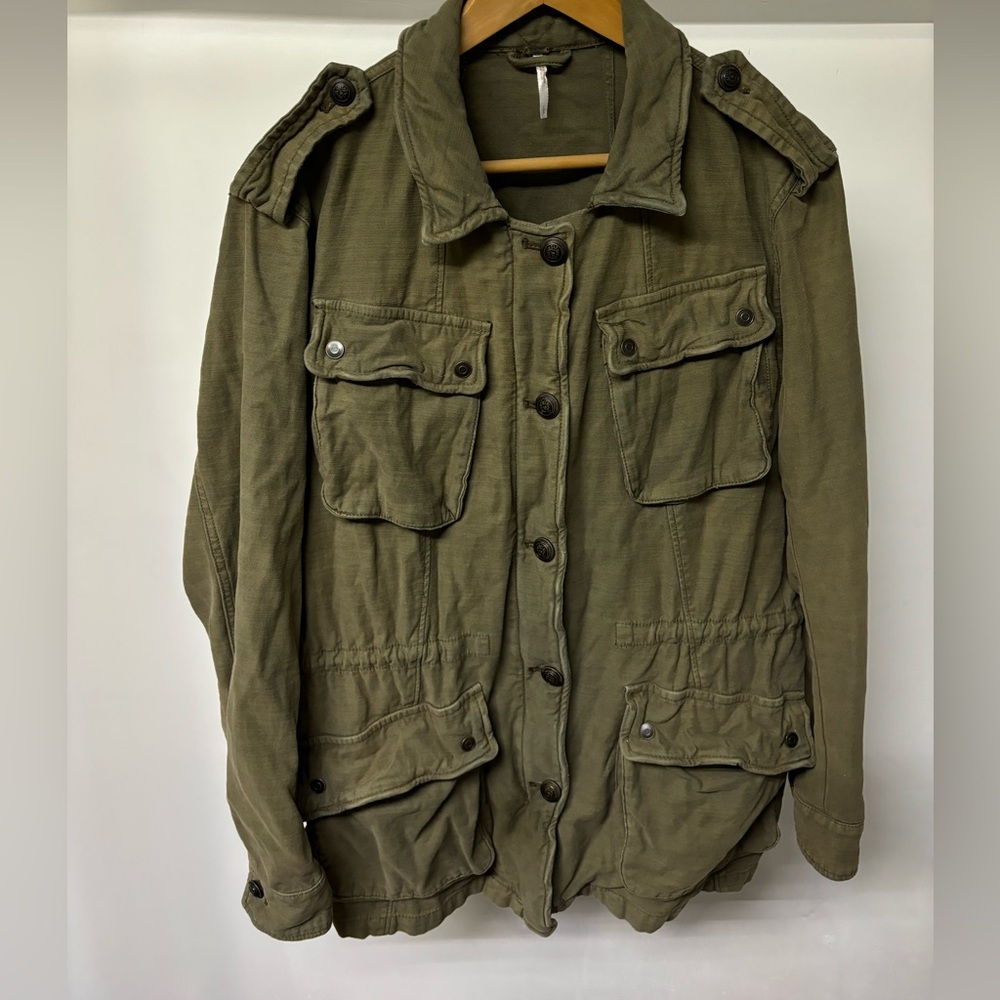 Free people green army jacket